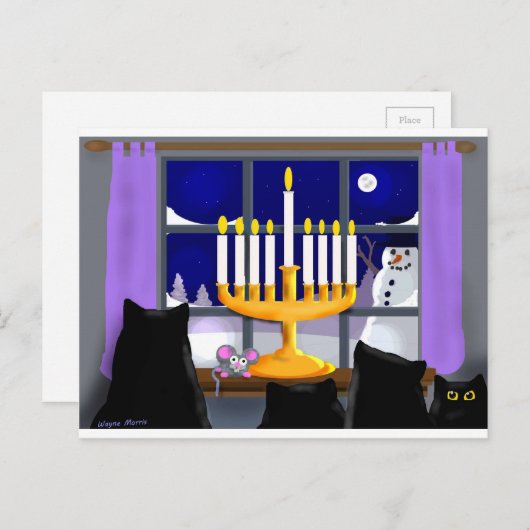 ハヌカーのクリスマスカード シーズンポストカード (正面/裏面)