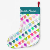 ハヌカーのコラージュおよび虹の星の貯蔵 スモールクリスマスストッキング (裏面)