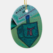 ハヌカーのコラージュ セラミックオーナメント (裏面)