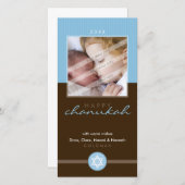 ハヌカーのスタイリッシュなフォトカード:: stripedstitch 1P シーズンカード (正面/裏面)