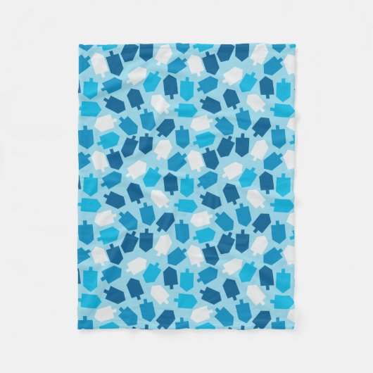 ハヌカーのハヌカー(ユダヤ教の祭り)のDriedelパターン フリースブランケット (正面)