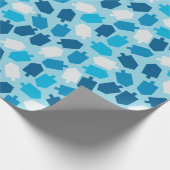 ハヌカーのハヌカー(ユダヤ教の祭り)のDriedelパターン ラッピングペーパー (角)