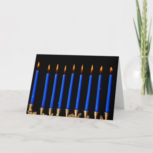 ハヌカーのハヌカー(ユダヤ教の祭り)のHanukah Hannukahの(ユダヤ教)メノラーの蝋燭 シーズンカード (正面)