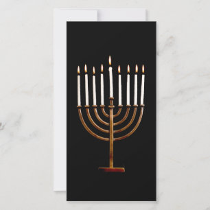 ハヌカーのハヌカー(ユダヤ教の祭り)のHanukah Hannukahの(ユダヤ教)メノラーの蝋燭 シーズンカード