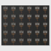 ハヌカーのハヌカー(ユダヤ教の祭り)のHanukah Hannukahの(ユダヤ教)メノラーの蝋燭 ラッピングペーパー (フラット)