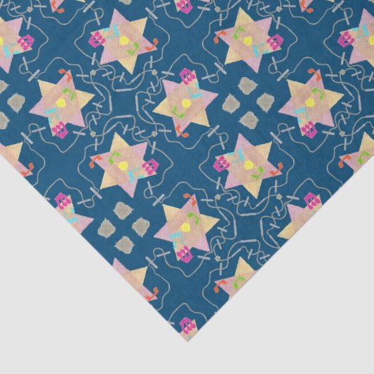 ハヌカーのパターン（の模様が）あるなギフトのティッシュの奇跡 薄葉紙 (詳細)