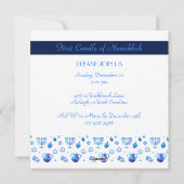 ハヌカーのファーストキャンドルパーソナライズされた シーズンカード (裏面)