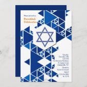 ハヌカーのモダンな招待状 招待状 (正面/裏面)