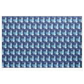 ハヌカーのユダヤ人の雪だるまの青いHanukiahパターン ファブリック (ヤード)