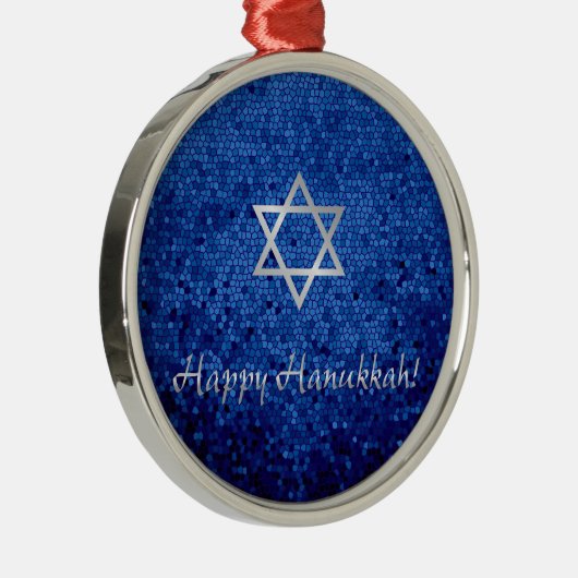 ハヌカーの幸せなダビデの星 メタルオーナメント (右)