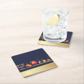 ハヌカーの幸せなパーティーの美しい装飾 スクエアペーパーコースター (インサイチュ)