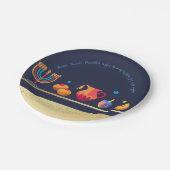 ハヌカーの幸せなパーティーの美しい装飾 ペーパープレート (アングル)