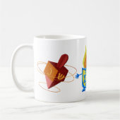 ハヌカーの幸せなマグ コーヒーマグカップ (左)