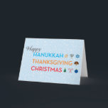 ハヌカーの感謝祭、クリスマスカード シーズンカード<br><div class="desc">ハヌカー、感謝祭およびクリスマスのために完全な異教徒間のカード。</div>