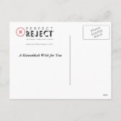 ハヌカーの挨拶状-アルドウサギおよび(ユダヤ教)メノラー シーズンポストカード (裏面)