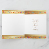 ハヌカーの美しい金ゴールドの(ユダヤ教)メノラーのユダヤ人の休日 サンキューカード (内部)