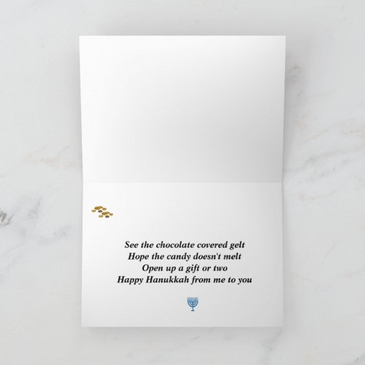 ハヌカーの詩 カード (内部)