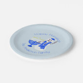 ハヌカーの雪だるまのChrismukkahのパーティーはあなたの名前を加えます ペーパープレート (アングル)