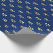 ハヌカーの青および金(ユダヤ教)メノラー ラッピングペーパー (角)