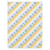 ハヌカーの(ユダヤ教)メノラーの青および金ゴールド テーブルクロス (正面)