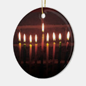 ハヌカーの（ユダヤ教）メノラー光のフェスティバル セラミックオーナメント (左)