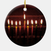 ハヌカーの（ユダヤ教）メノラー光のフェスティバル セラミックオーナメント (裏面)
