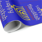 ハヌカーの(ユダヤ教)メノラー ラッピングペーパー (ロールコーナー)