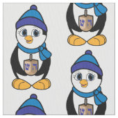 ハヌカーのDreidelのペンギン ファブリック (クローズアップ)