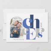 ハヌカーはっきりしたフォトブルーホリデーカード シーズンカード (正面)