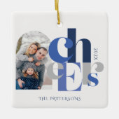 ハヌカーはっきりしたフォトブルー セラミックオーナメント (正面)