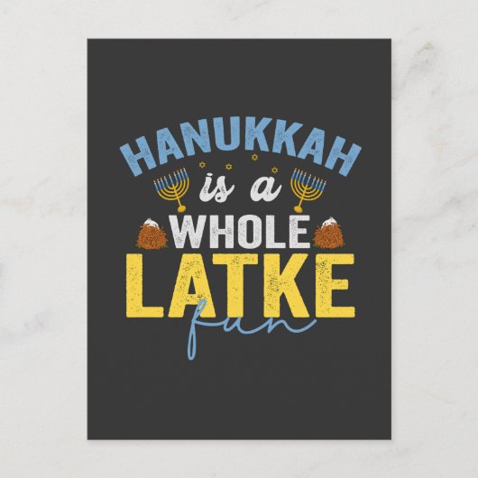ハヌカーはラトケおもしろいおもしろいのユダヤ人チャヌカ 案内ポストカード (正面)