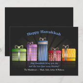 ハヌカーは挨拶状を示します シーズンカード (正面/裏面)