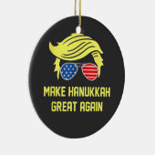 ハヌカーを再素晴らしびユダヤ人トランプにする セラミックオーナメント (右)