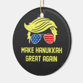 ハヌカーを再素晴らしびユダヤ人トランプにする セラミックオーナメント (左)