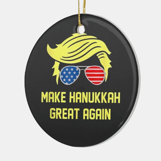 ハヌカーを再素晴らしびユダヤ人トランプにする セラミックオーナメント (左)