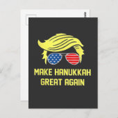 ハヌカーを再素晴らしびユダヤ人トランプにする ポストカード (正面/裏面)
