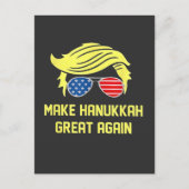 ハヌカーを再素晴らしびユダヤ人トランプにする ポストカード (正面)