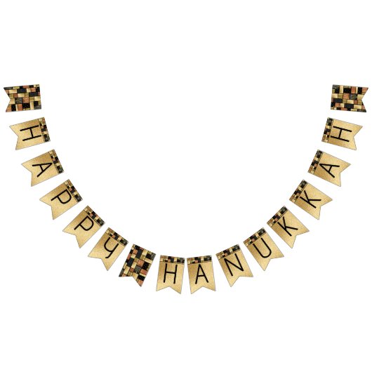 ハヌカーアゲハチョウバナー金ゴールドタイル バンティングフラッグ (全)