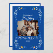 ハヌカーカスタムファミリーフォトホリデーカード シーズンカード (正面/裏面)