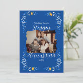 ハヌカーカスタムファミリーフォトホリデーカード シーズンカード (スタンド正面)