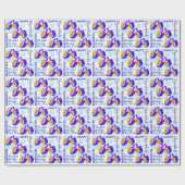 ハヌカーカラフルドのパーソナライズされた模様 ラッピングペーパー (フラット)