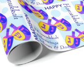 ハヌカーカラフルドのパーソナライズされた模様 ラッピングペーパー (ロールコーナー)