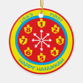 ハヌカーカラフルハヌカー(ユダヤ教の祭り)8熱狂するナイトオーナメント セラミックオーナメント (正面)