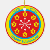 ハヌカーカラフルハヌカー(ユダヤ教の祭り)8熱狂するナイトオーナメント セラミックオーナメント (裏面)