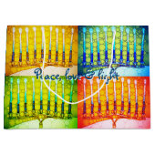 ハヌカーカラフル4メノラーズピースラブライト ラージペーパーバッグ (正面)