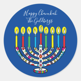 ハヌカーカラフル（ユダヤ教）メノラーハヌキア ラウンドシール