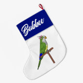 ハヌカーストッキング – グリーンクエーカーパロット ラージクリスマスストッキング (裏面 (吊り時))