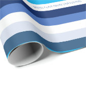 ハヌカーストライプパーソナライズされたホリデイ ラッピングペーパー (ロールコーナー)