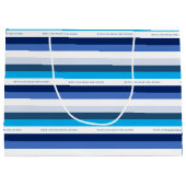 ハヌカーストライプパーソナライズされたホリデイ ラージペーパーバッグ (裏面)