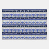 ハヌカーダークブルー(ユダヤ教)メノラーモノグラム詰め合わせ ラッピングペーパーシート (正面2)